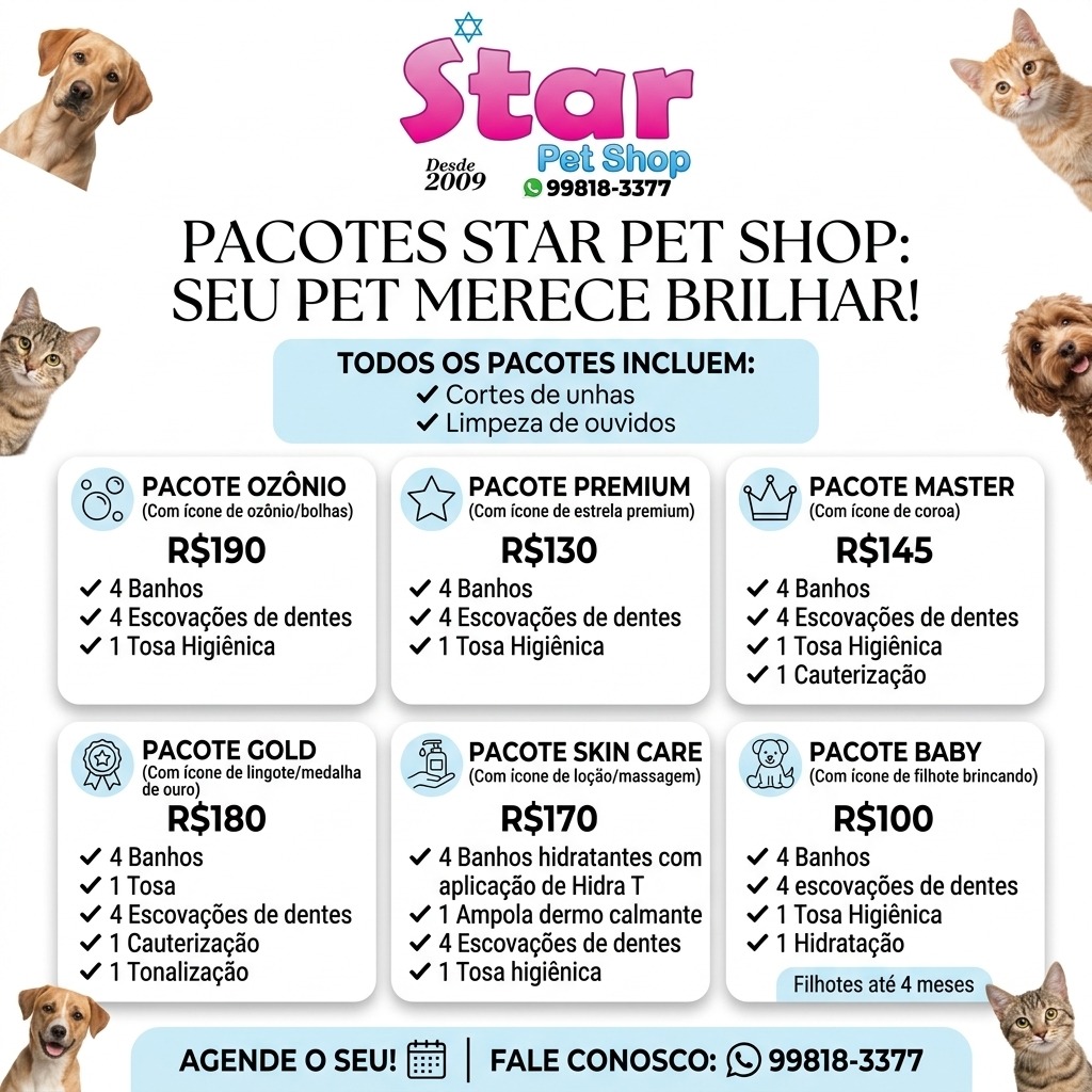 Pacotes Star Pet Shop